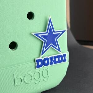 Personalized Dallas Cowboys Bogg Bag Name Tag, Cowboys Bogg Bag Charms